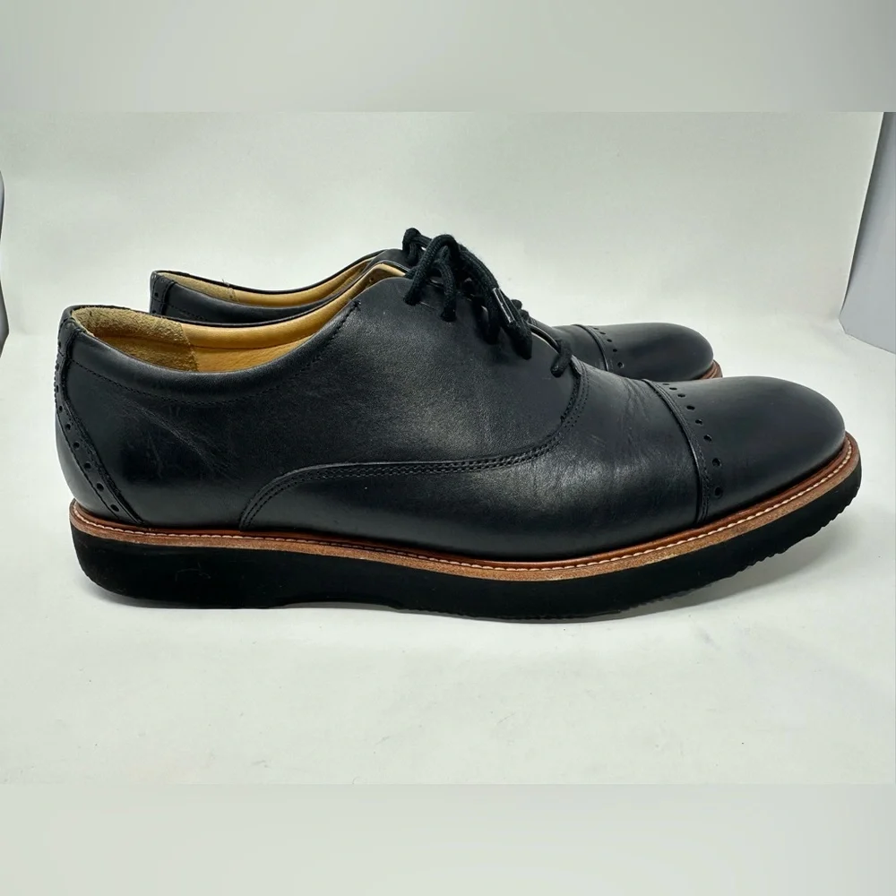 Samuel Hubbard Market‎ Cap Black Leather Comfort Dress Shoes Vibram Soles 11.5